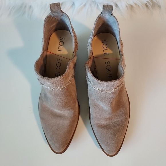 SOLE Society Tan  Suede Bootie - Picture 2 of 9